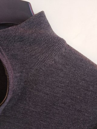 Maglione grigio con zip Next marina yachting lana