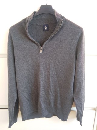Maglione grigio con zip Next marina yachting lana
