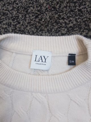 Maglione Lay Collection trecce panna S