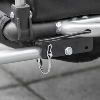 Rimorchio per Bicicletta per Bambini e Passeggino, Design 2 in 1 con Freno, Cintura a 5 Punti, Carrello per Bicicletta con Tasche Laterali, Catadiottri e Bandiera