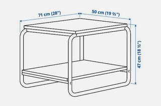 Mesa Auxiliar IKEA BAGGBODA Plata