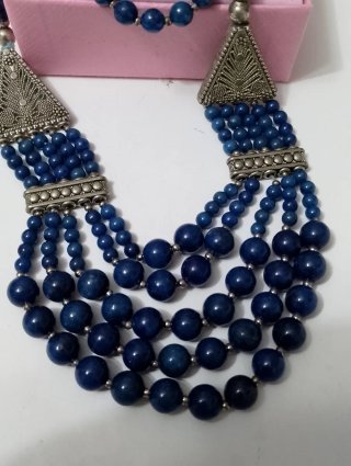 Collana vintage lapislazzuli blu e argento
