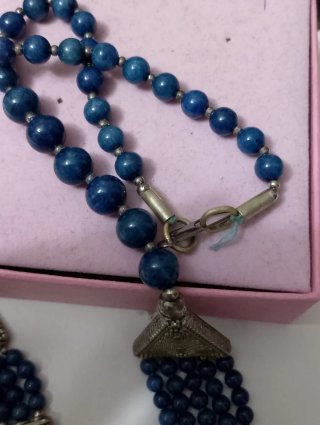 Collana vintage lapislazzuli blu e argento