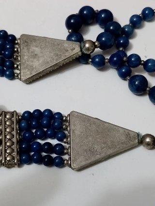 Collana vintage lapislazzuli blu e argento