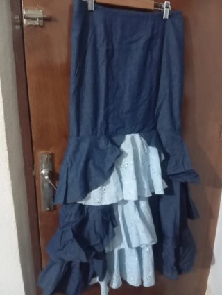 Falda flamenca S azul y blanco