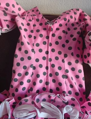 Vestido Gitana Niña Lunares Rosa