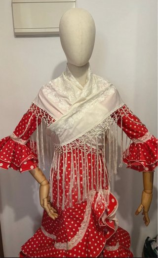 Traje Flamenca Volantes Rojo Lunares