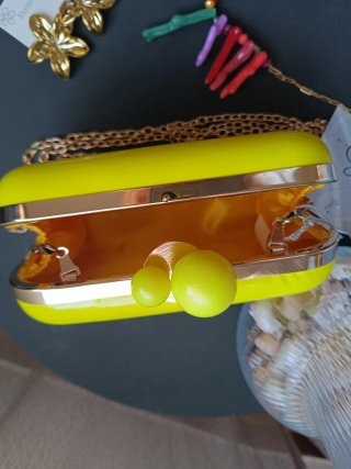 Bolso Clutch Amarillo Verano Fluor
