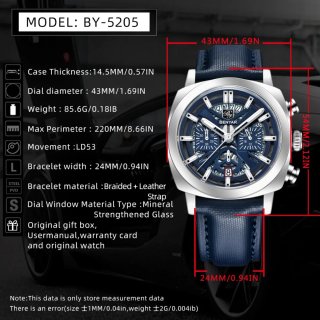 Reloj BENYAR Hombre Cronógrafo Azul/Plata