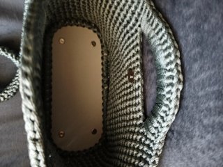 Borsa uncinetto verde con catena oro