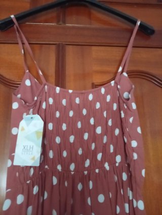 Vestido lunares rosa y blanco