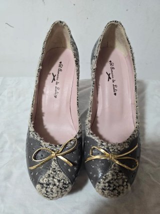 Tacones grises y dorados talla 38