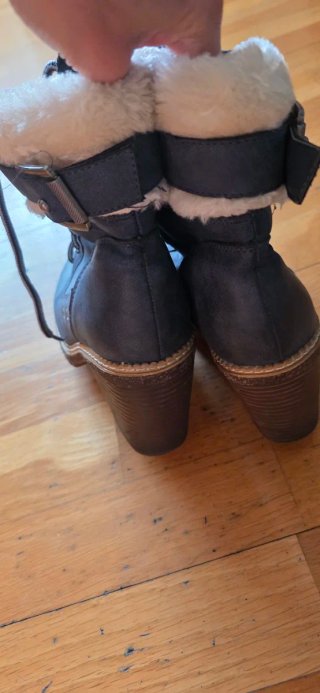 Botines de tacón azul mujer