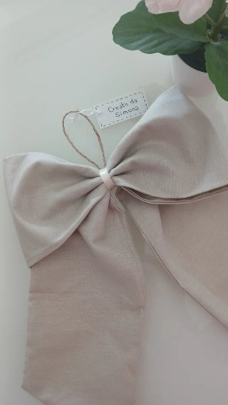 Fiocco shabby chic ecru fatto a mano