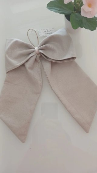 Fiocco shabby chic ecru fatto a mano