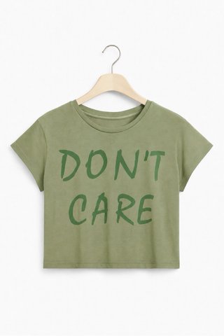 Nueva con etiq Camiseta verde corta Don't Care XS