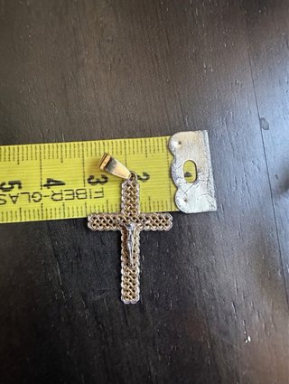 Pendente Croce Oro Giallo/Bianco 750‰ Crocifisso