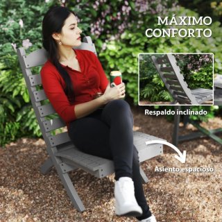 Sedia da Giardino Adirondack Grigia