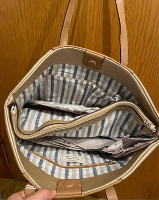 Bolso shopper Abbacino dorado y cuero