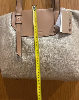 Bolso shopper Abbacino dorado y cuero
