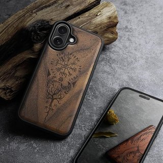 Carveit Funda Magnética iPhone 17 Nogal-Brújula