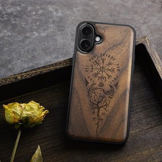 Carveit Funda Magnética iPhone 17 Nogal-Brújula