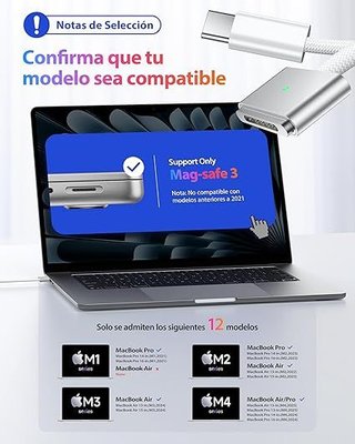 Stouchi Cable magnético USB-C a Mag-Safe 3 2m