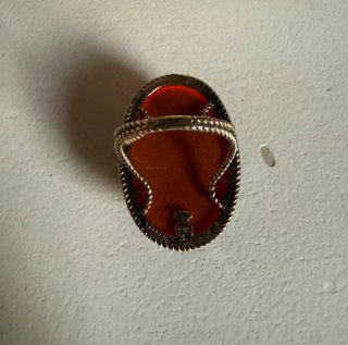 Anillo Tous Plata Dorada Piedra Negra  dedo 13 mm