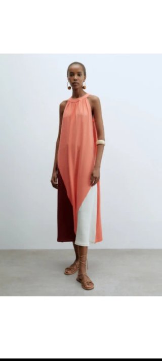Vestido Sfera Naranja y Rojo