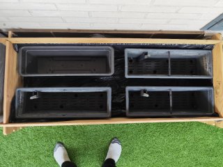 Huerto casero con 5 jardineras de madera