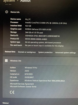 PC Sobremesa Gaming i5-8400 + GTX 1650 + 16GB RAM