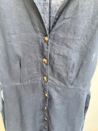 Vestido lino azul talla L