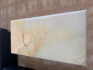 Mesa de centro mármol y dorada estilo barroco