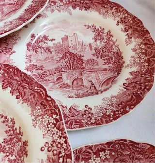 Juego Platos Vintage Inglés J&G Meakin Romántico