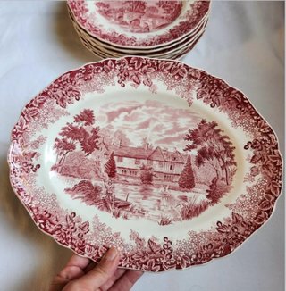 Juego Platos Vintage Inglés J&G Meakin Romántico