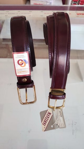 Cinturón Manzoni Piel Marrón Hebilla Dorada