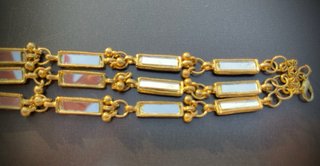 Collar cadena dorado 3 rectángulos espejo