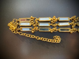 Collar cadena dorado 3 rectángulos espejo