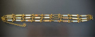 Collar cadena dorado 3 rectángulos espejo