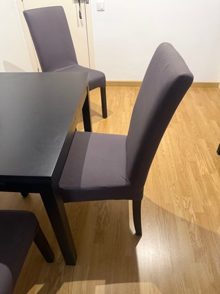 Sillas de comedor de tela y madera