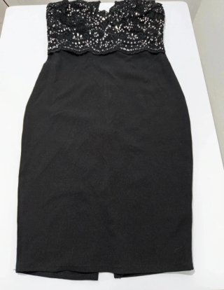 Vestido fiesta lentejuelas negro Talla S