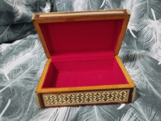 Scatola vintage intarsiata legno