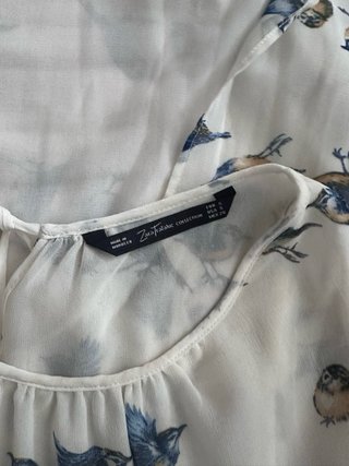 Camisa Zara con estampado de pájaros
