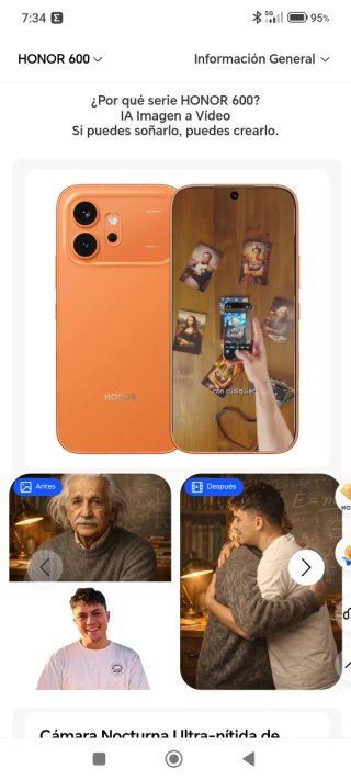 Honor 600 Móvil Naranja 8GB 512GB de almacenamient