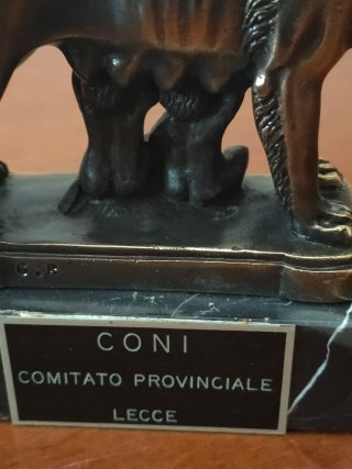 Lupa Capitolina Bronzo Base Marmo