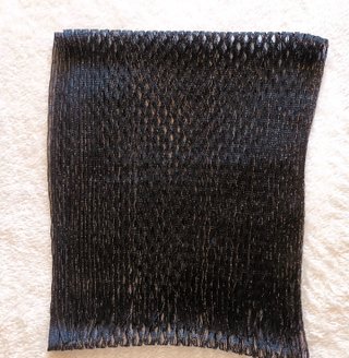 Fular Foulard Negro con Hilos Plateados