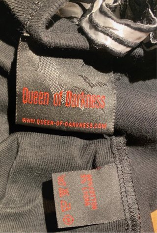 Queen of Darkness Top Scheletro Nero
