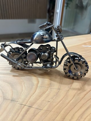 Modellino moto artigianale chopper metallo