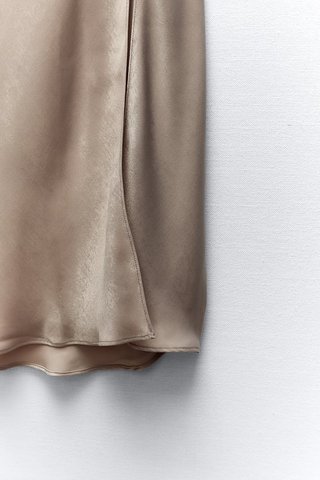 Vestito lingerie drappeggiato Zara Beige