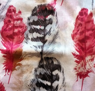 Foulard Fular Scarf Crudo y Burdeos / Rojo